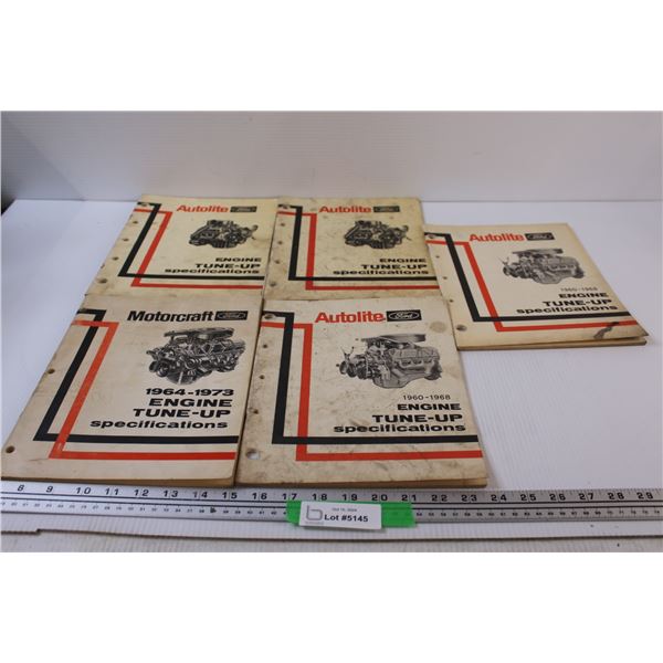(5) Ford Vintage Autolite Engine Tune-Up Spec Books