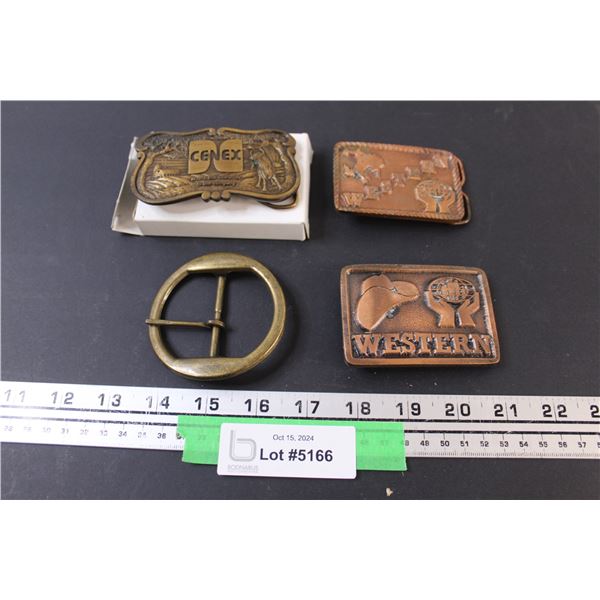 (4) Belt Buckles: Credit Union, Farmers Credit, Standard