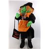 Image 2 : Witch Scarecrow w/ Small Halloween Bag- 39'' Tall