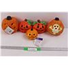 (3) Battery Operated Blinking Lite Jack-O-Lantern Needs Batteries, (2) Small Ceramic Jack- O- Lanter