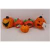 Image 5 : (3) Battery Operated Blinking Lite Jack-O-Lantern Needs Batteries, (2) Small Ceramic Jack- O- Lanter