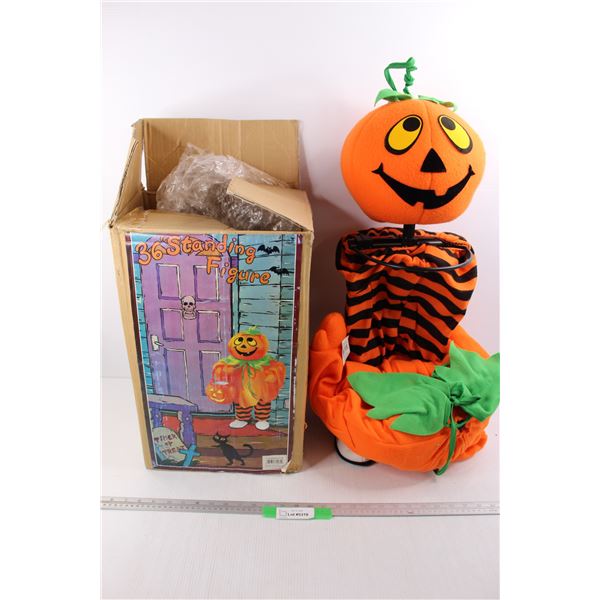 Standing Pumpkin Figure Halloween Decoration- 36'' Tall- As Is