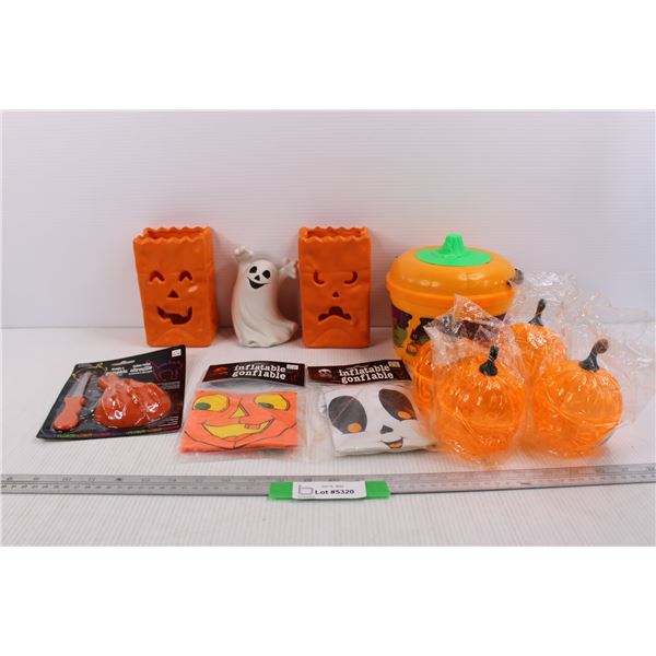1999 McDonalds Halloween Trick Or Treating Pail, Pumpkin Carving Set, Halloween Candle Holders, Misc