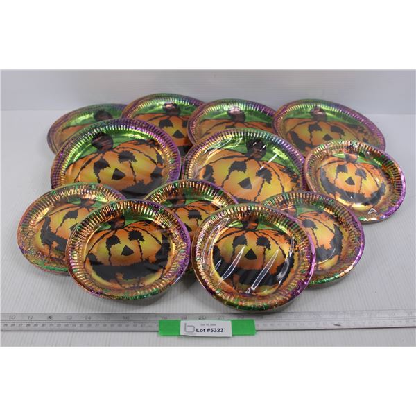 (12) Packs of Halloween Themed Foil Plates- Big and Small