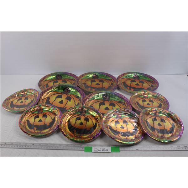 (11) Packs of Halloween Themed Foil Plates- Big and Small