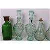 Image 2 : (7) Green Tinted Glass Decanter's/ Bottles