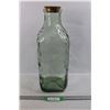 Image 1 : Large Green Tinted Glass Bottle- 19''x 6.5''