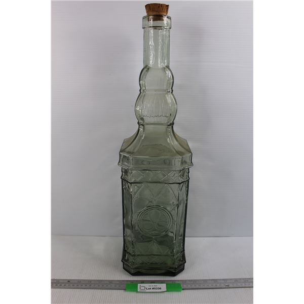 Large Green Tinted Glass Bottle- 24''x 7''