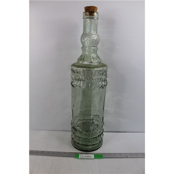 Large Green Tinted Glass Bottle- 23.5''x 7''
