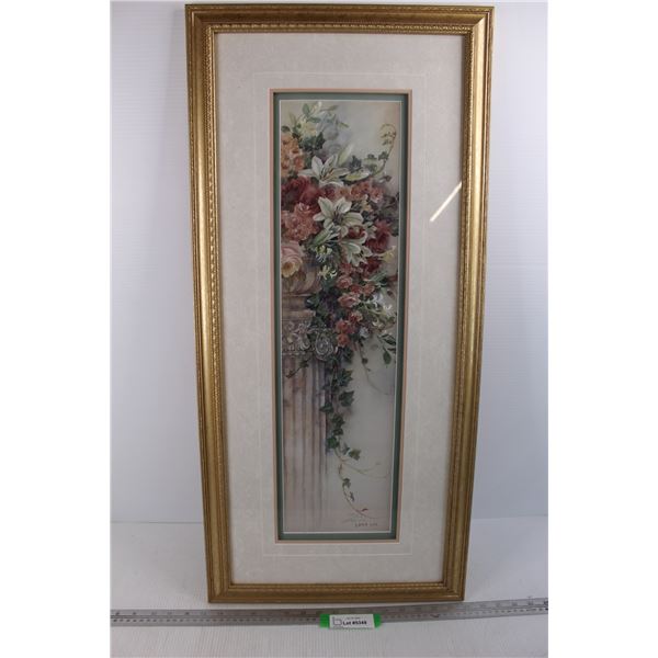 Lena Y. Liu Limited Edition Floral Print, 2422/ 3300- 34''x16'' - w/ Certificate of Authenticity