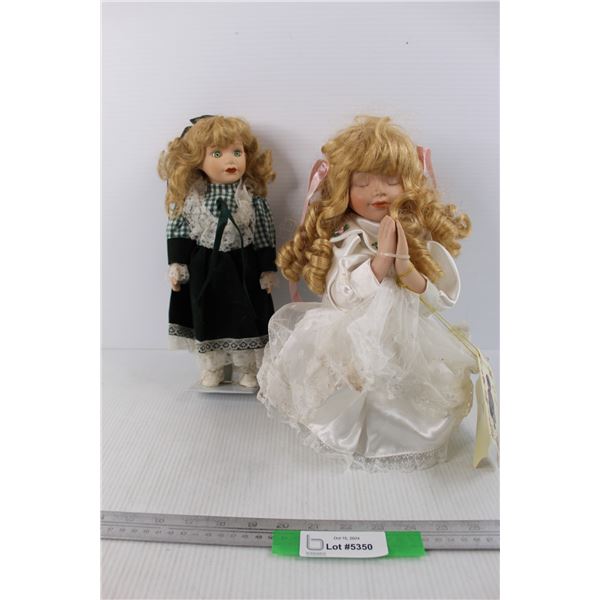(2) Vintage Porcelain Dolls, Alisa Doll