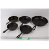 Image 1 : (5) Unmarked Cast Iron Skillets/ Pans