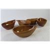 Image 4 : Wooden Tear Drop Shaped Dishes - Leaf Bowl - Plates