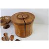 Image 5 : Wooden Duck Cutting Board - Bowls - Cutlery - Biscuit Barrel (cracked)