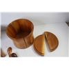 Image 6 : Wooden Duck Cutting Board - Bowls - Cutlery - Biscuit Barrel (cracked)