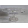 Image 2 : Pedestal Glass & Ceramic Dishes - Creamer & Sugar Dishes - Covered Glass Plate