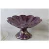 Image 3 : Pedestal Glass & Ceramic Dishes - Creamer & Sugar Dishes - Covered Glass Plate