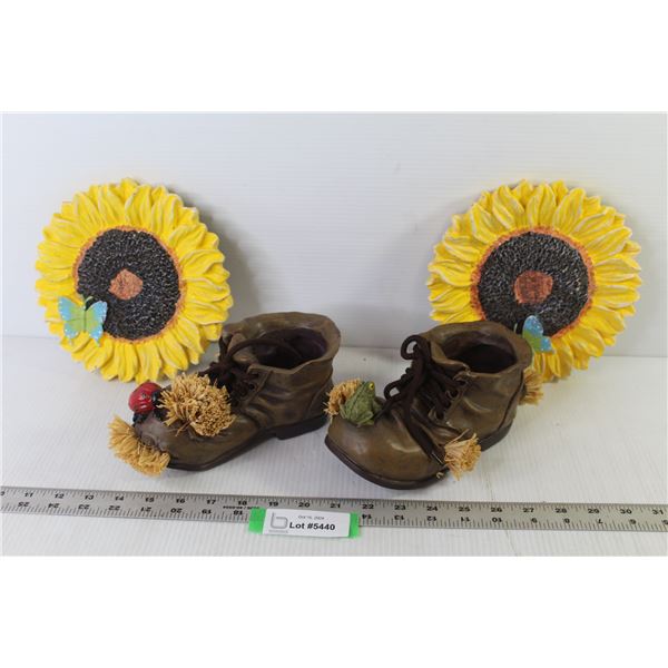 Pottery Style Sunflowers - Shoes