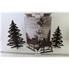 Image 1 : 4 Piece Metal Christmas Reindeer Scene