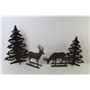 Image 3 : 4 Piece Metal Christmas Reindeer Scene