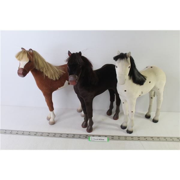 (3) Plastic Horses Covered in Material