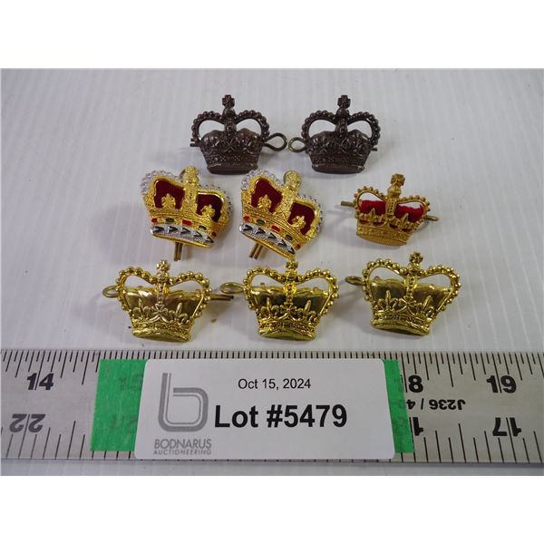 (3) Pair of British Crown Rank Badges plus (2) more