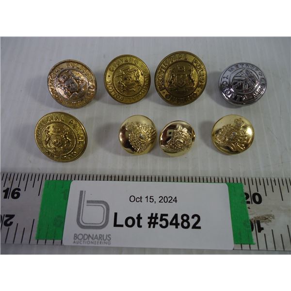 (8) Vintage Ontario Police Buttons