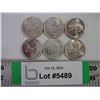 Image 1 : (6) Canadian Quarters-(5) 1964 and (1) 1967