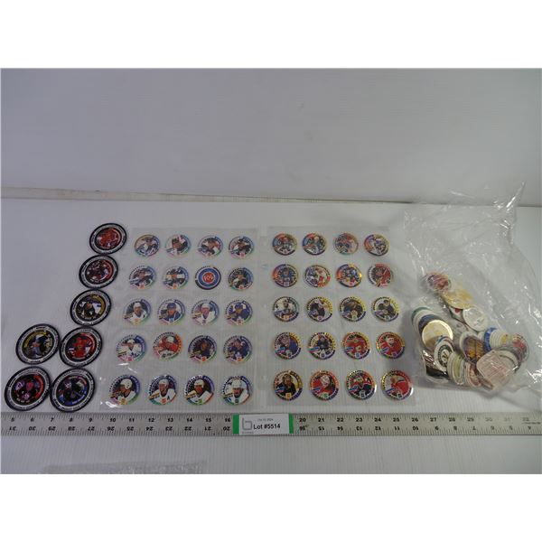 Large Lot of NHL Pogs and (7) Katch Medallions