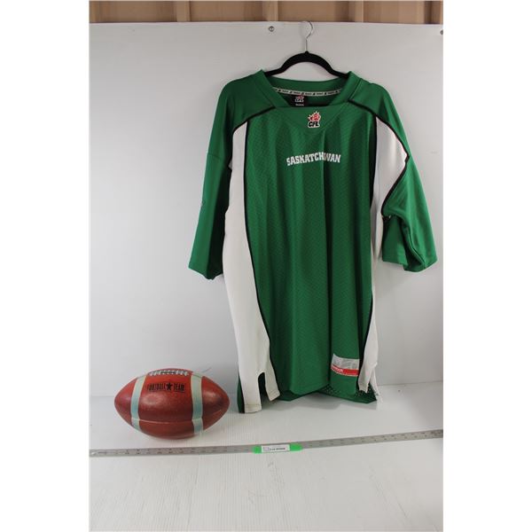 Football Piggy Bank, CFL Saskatchewan XL Shirt Jersey