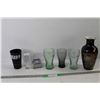 Image 1 : Vase, (3) Coca Cola Glasses, Light Decoration, Glass Bird And Dog Decoration, Kiss Cup