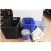 Image 1 : * (2) Totes, Laundry Hamper, Curtain, (2) Buckets