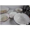Image 2 : (8) Enamel Pots Plates and Bowls