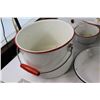 Image 6 : (8) Enamel Pots Plates and Bowls