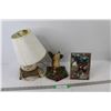 Image 1 : Signed Roughriders Photo (Not Authenticated), Hanging Deer Decoration, Lamp - As Is No Bulb