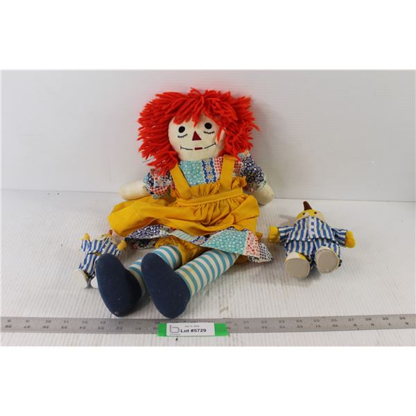 (2) Banana's in Pajamas Dolls, Raggedy Ann