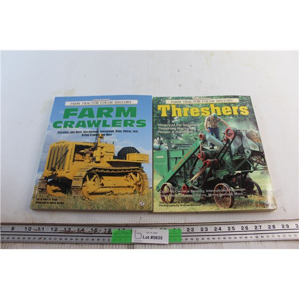 (2) Farm Tractor Color History Books - Farm Crawlers and Threshers
