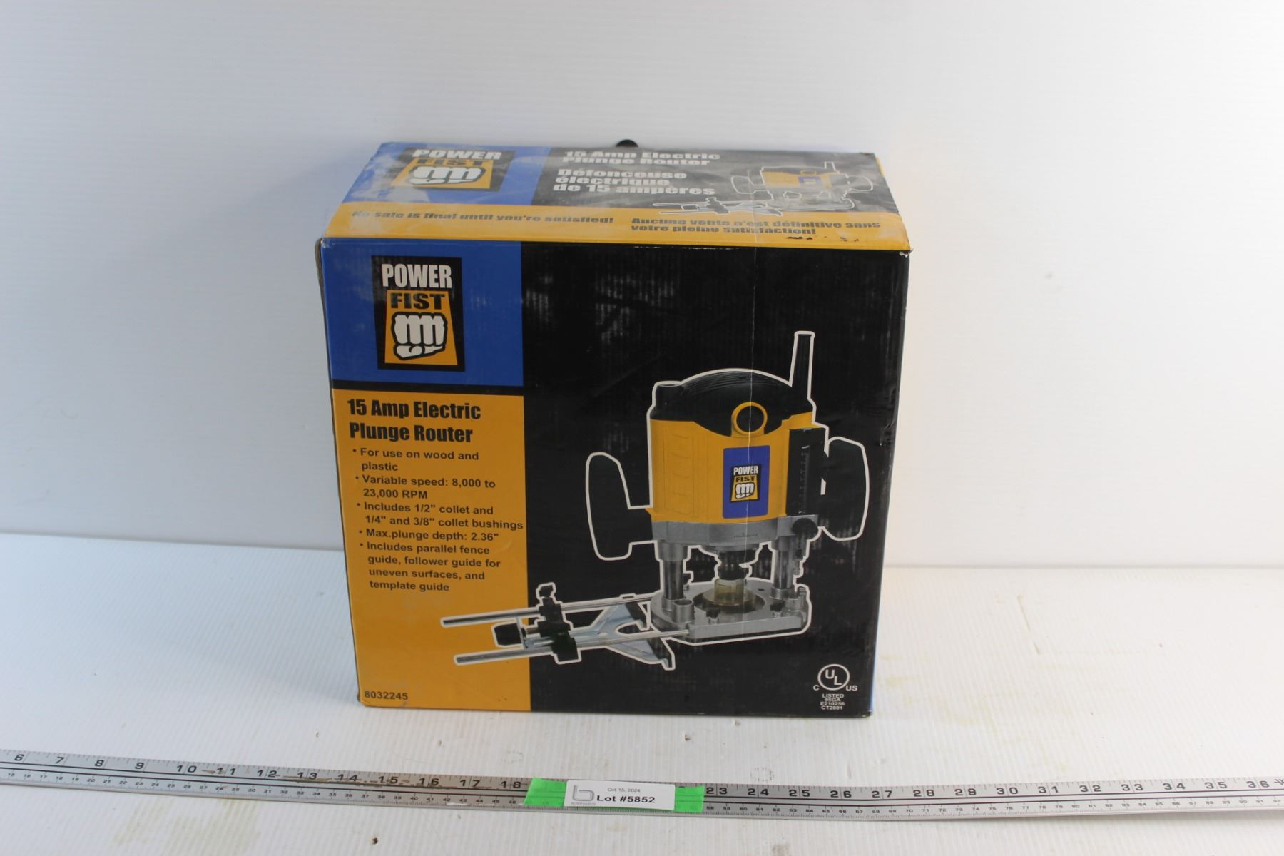 Power Fist 15 Amp Electric Plunge Router - Tested - Bodnarus Auctioneering