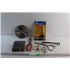 Image 1 : Digital Multimeter, 5/8'' Receiver Lock Kit, Carbide Saw Blade, Pliers and Assorted Items