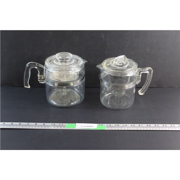 (2) Pyrex Coffee Percolators