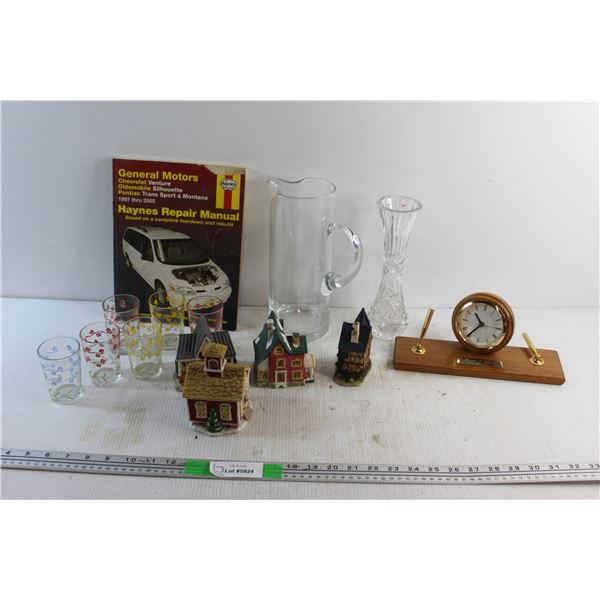 General Motors Haynes Repair Manual - Chevrolet (Chevy) Oldsmobile & Pontiac, Glasses, Vase, Pitcher