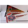 Image 1 : (3) NHL Hockey Pennants: Chicago Blackhawks, NJ Devils, Montreal Canadians