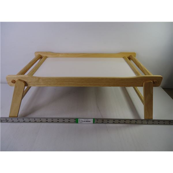 Wood Breakfast Tray with Handle Foldable Legs