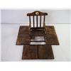 Image 2 : Set of (6) Coasters with Wooden Rocking Chair Holder