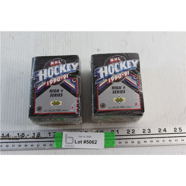 2X Bid Price - (2) Upper Deck NHL Hockey 1990-91 High Number Series Cards - Sealed