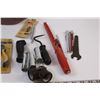 Image 2 : Shop Tool Lot: Allen Keys, Spark Plug Sockets, Hammer, Sandpaper, Measuring Tape, Misc.