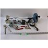 Image 1 : Shop Tool Lot: Electrical Power Boxes - Assorted, Wire Cutter, Shut-off Valves ,Plumbing Snake, Pres