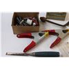 Image 3 : Shop Tools Lot: Vintage Tractor Clutch Pedal, Booster Cable Clamps, Mini Screwdrivers, Lightbulbs, M