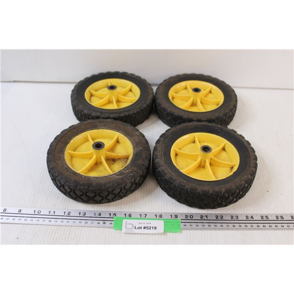 (4) Lawnmower Hard Turf Tires - 8" Diameter, as is