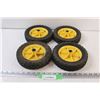 Image 1 : (4) Lawnmower Hard Turf Tires - 8" Diameter, as is